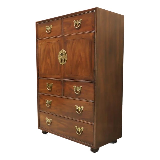 1970s Henredon Mahogany Chinoiserie Gentleman's Chest For Sale