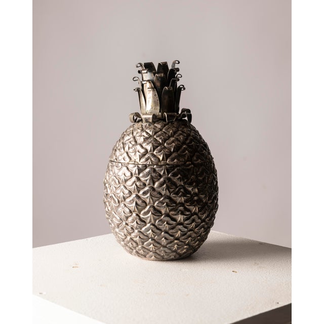 Silver Vintage Italian Metal Pineapple-Shaped Ice Bucket, 1970s For Sale - Image 8 of 9