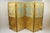 Vintage Chinoiserie Lattice Fretwork 4 Panel Gold Folding Screen Room Divider For Sale - Image 13 of 18