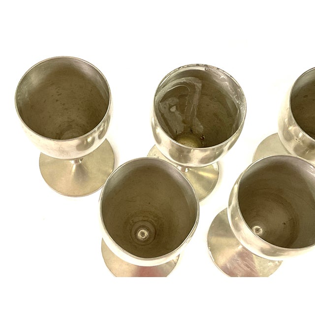 Mid 20th Century Metewa, Holland, Mid-Century Modern ,Real Pewter – 4 Ounce Wines - Set of Eight For Sale - Image 4 of 8