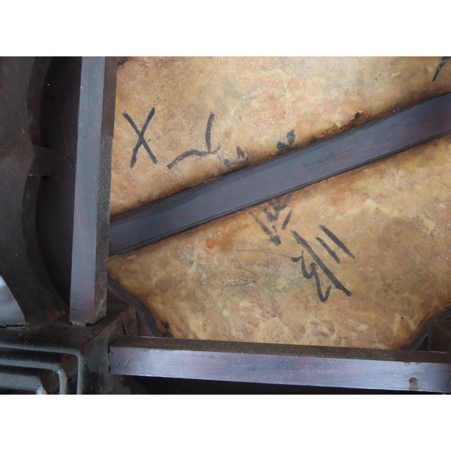 Early 1900s Oriental Heavy Carved Flower Statue Stand Side Table 6338 For Sale - Image 11 of 17