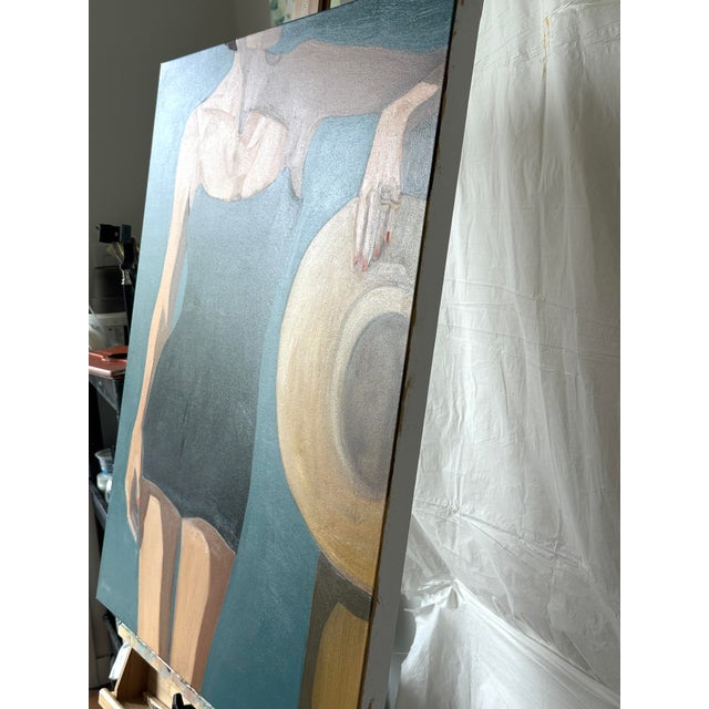 Textile "Timeless" Modern Oil Painting, by Jennifer Hohlfelder For Sale - Image 7 of 8