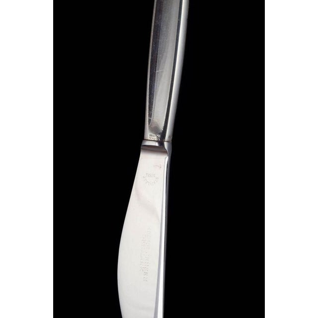 1940s Cypress Lunch Knives in Sterling Silver and Stainless Steel by Georg Jensen, 1940s, Set of 6 For Sale - Image 5 of 7
