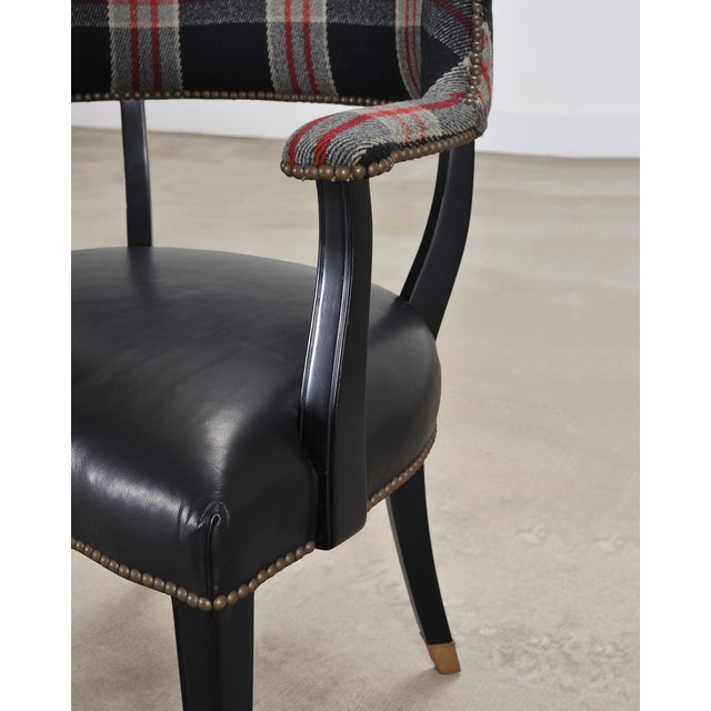 Ralph Lauren Hither Hills Studio Dining Arm Chair Tartan Leather For Sale - Image 17 of 18