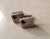 1960s Modernist Sterling Silver with Stone Cufflinks Stamped sterling stone appears as onyx approximately .75 x .5 x 1...