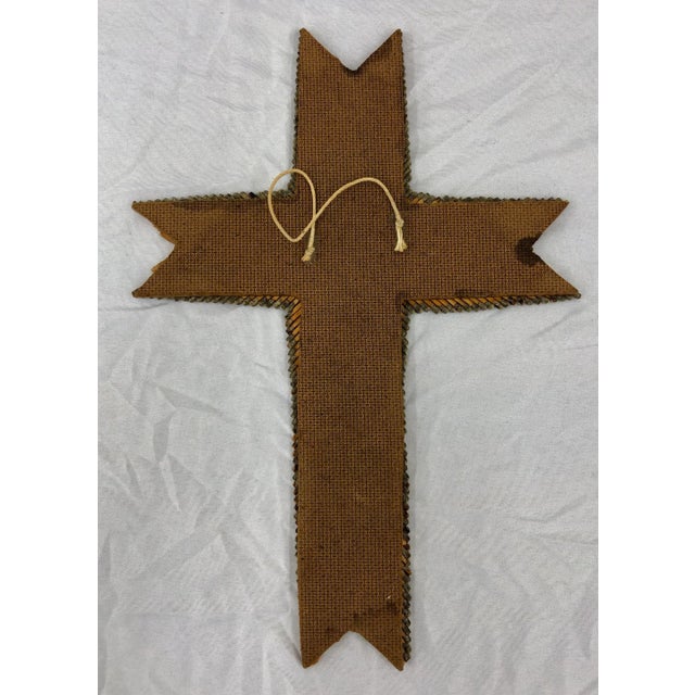 Brown Antique Folk / Tramp Art Match Stick Cross For Sale - Image 8 of 13