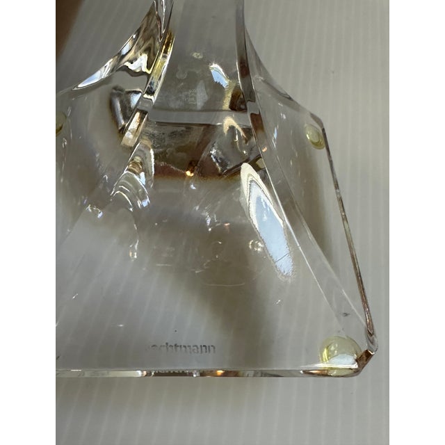 Vintage 1980s Nachtmann Germany "Duetto" Crystal Carved 6"high Candleholders Set of Two(2) For Sale - Image 10 of 17