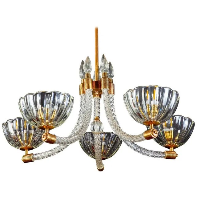 Italian Art Deco Chandelier from Barovier & Toso, 1940s For Sale - Image 15 of 15