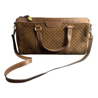 1980s Brown Leather Shoulder Bag by Gucci For Sale