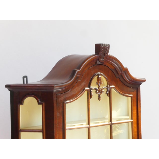 Wood Vintage Wooden Wall Cabinet with Ornament and White Shelves, 1960s For Sale - Image 7 of 11