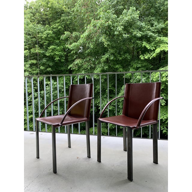 Mid-Century Leather Chairs by Carlo Bartoli for Matteo Grassi, 1990s, Set of 2 For Sale - Image 18 of 18
