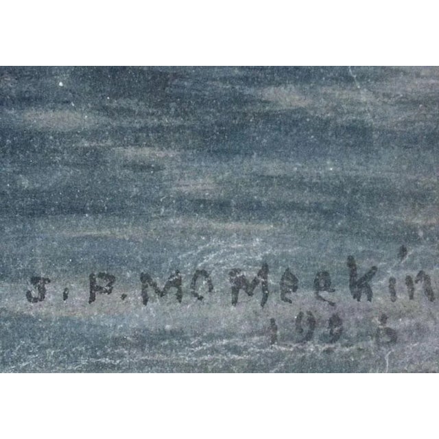 1920s 1926 Joseph Patrick McMeekin "Full Moon Sails" Gouache Framed Painting on Paper For Sale - Image 5 of 6