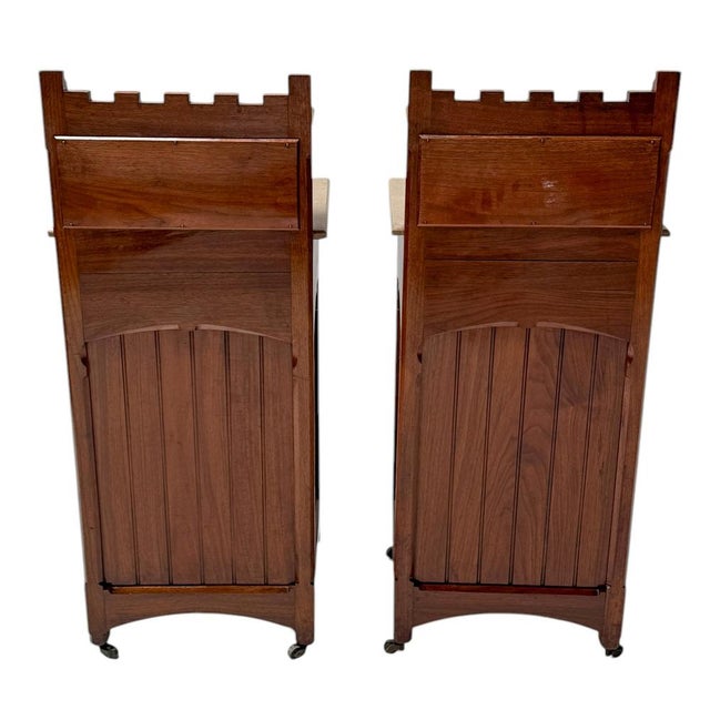 Arts & Crafts Nightstands by Gustave Serrurier-Bovy, 1890s, Set of 2 For Sale - Image 9 of 14