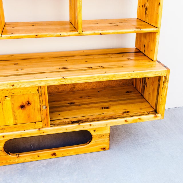 Restored 1970s Studio Made Solid Pine Credenza or Media Console For Sale - Image 10 of 16