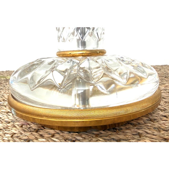 Bronze Italian Rock Crystal Bronze Dore Palm Tree Table Lamp For Sale - Image 8 of 11