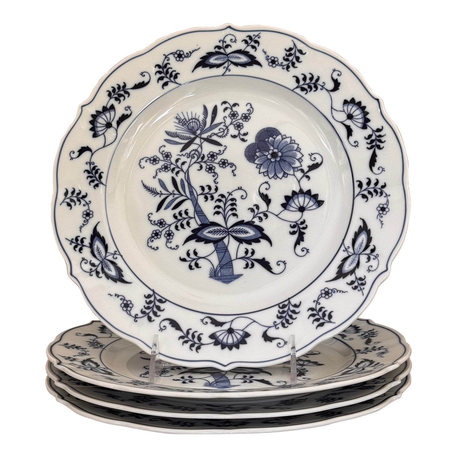 Set of 4 Mid-Century Blue Danube Dinner Plates | Chairish