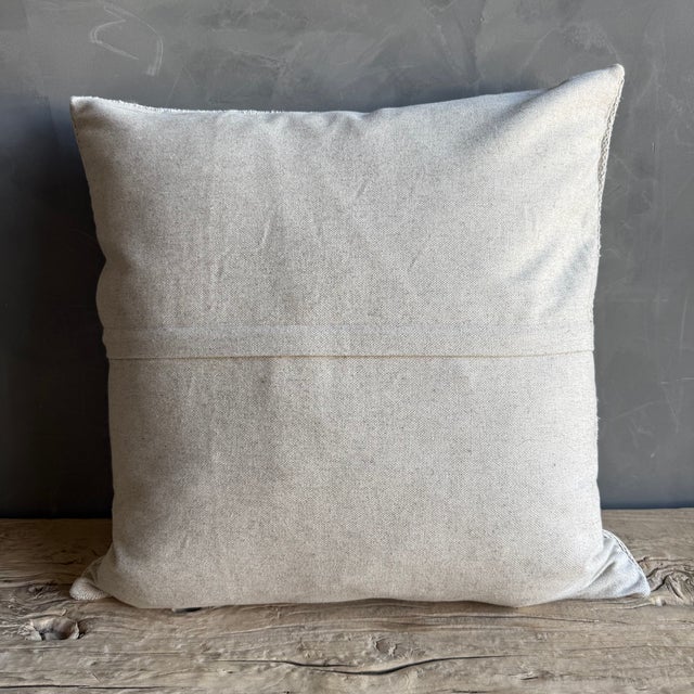 Textile Vintage Rug Pillow Cover With Original Seams For Sale - Image 7 of 7