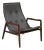 Mid 20th Century Attributed to Adrian Pearsall Walnut Leather Scoop Lounge Chair For Sale