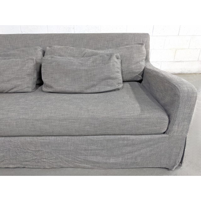 Restoration Hardware Belgian Slope Arm Linen Slipcover Sofa Chairish