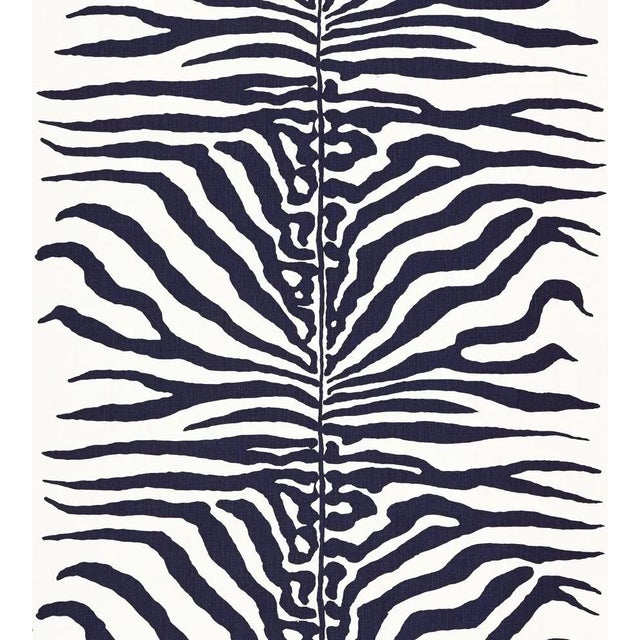 Traditional The House of Scalamandré Zebra Fabric, Navy For Sale - Image 3 of 3