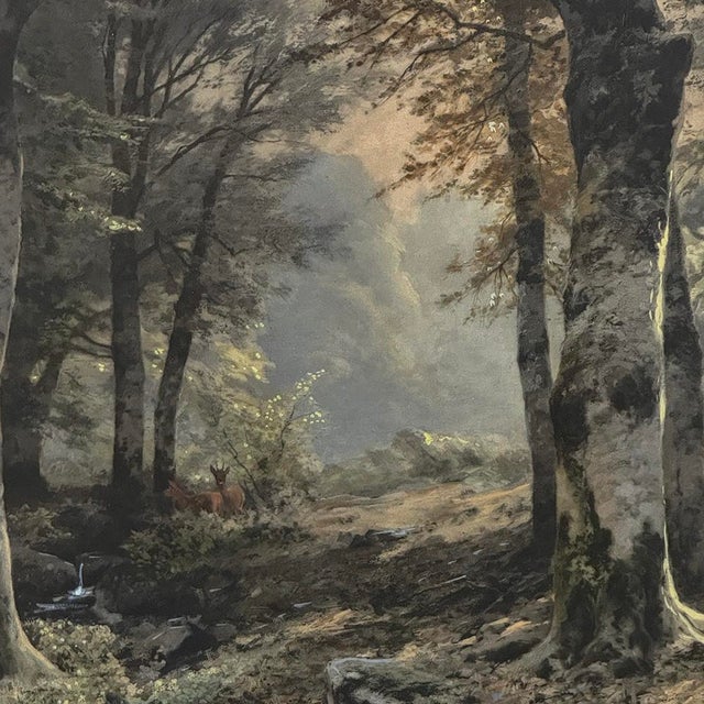 19th Century Framed Charcoal Landscape by Heinrich Böhmer (1852–1930) For Sale - Image 12 of 16