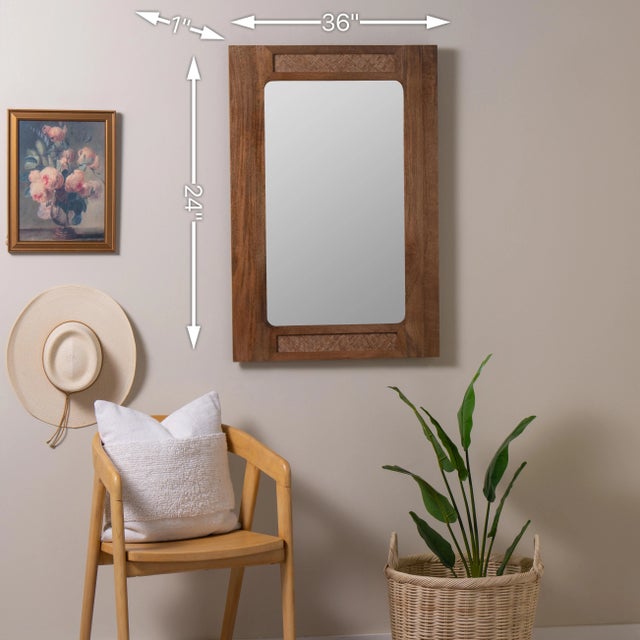 Wood Carter Wall Mirror For Sale - Image 7 of 7