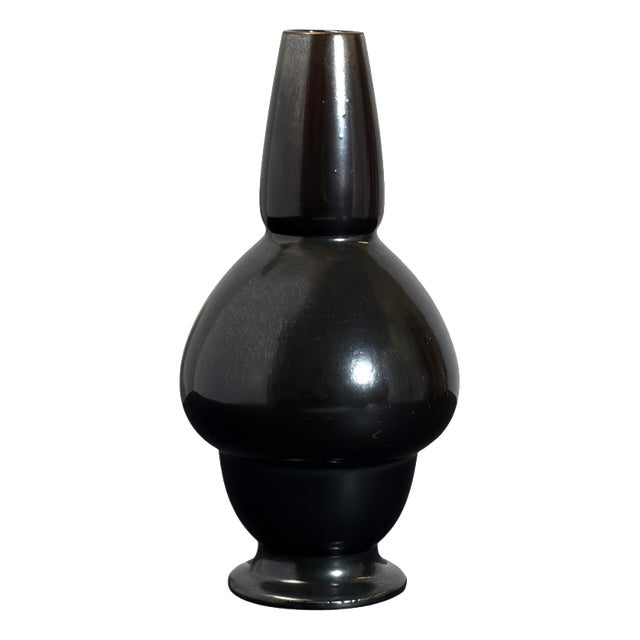 Aesthetic Movement Black Glazed Earthenware Vase from Wardle, England, 1890s For Sale