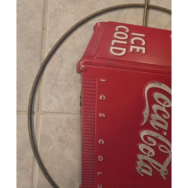Vintage Coca Cola Cooler Sign Arrow For Sale - Image 9 of 12