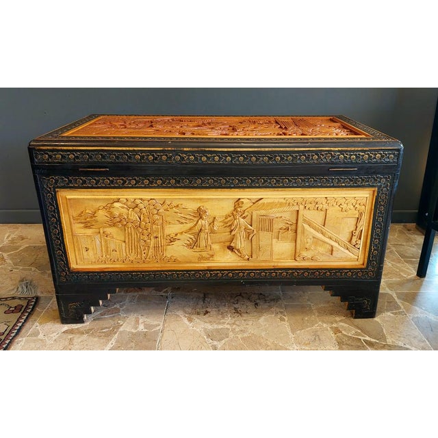 Chinese Inlaid Wooden Case Trunk, 1960s For Sale - Image 6 of 12