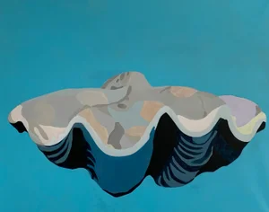 Giant Clam Coastal Abstract Giclee on Paper by Neicy Frey