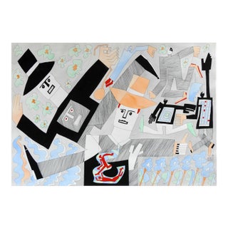 Abstract Tango Figures by Benicio Nunez Painting For Sale