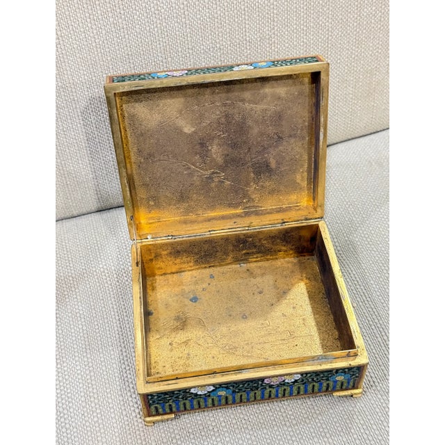 Japanese Cloisonne Enamel Dragon Trinket Box Attributed to Inaba, Meiji For Sale - Image 11 of 12