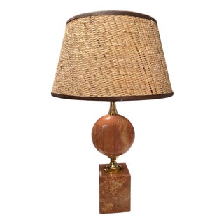 Pink Travertin Lamp by Barbier, 1970s For Sale