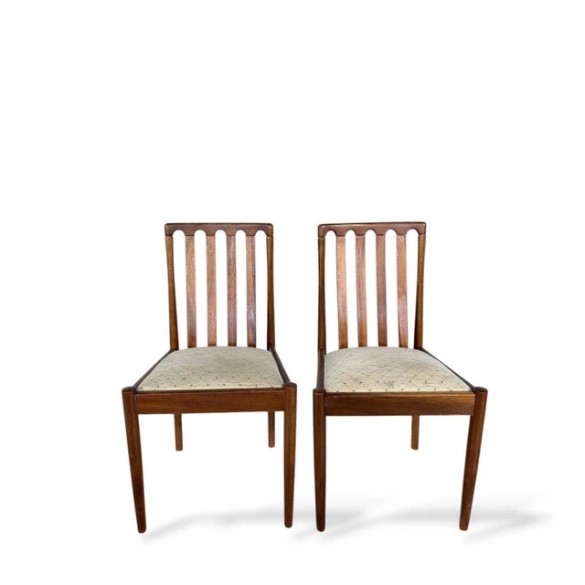 Wood Mid-Century Scandinavian Teak Dining Chairs with Upholstered Seats, 1960s, Set of 2 For Sale - Image 7 of 8