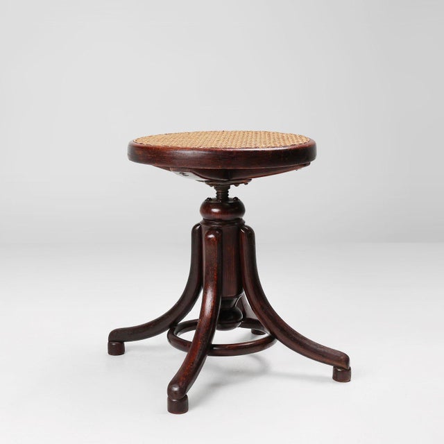 Austrian Piano Stool in Beech and Bentwood by Michael Thonet for Thonet, 1890s For Sale - Image 12 of 12