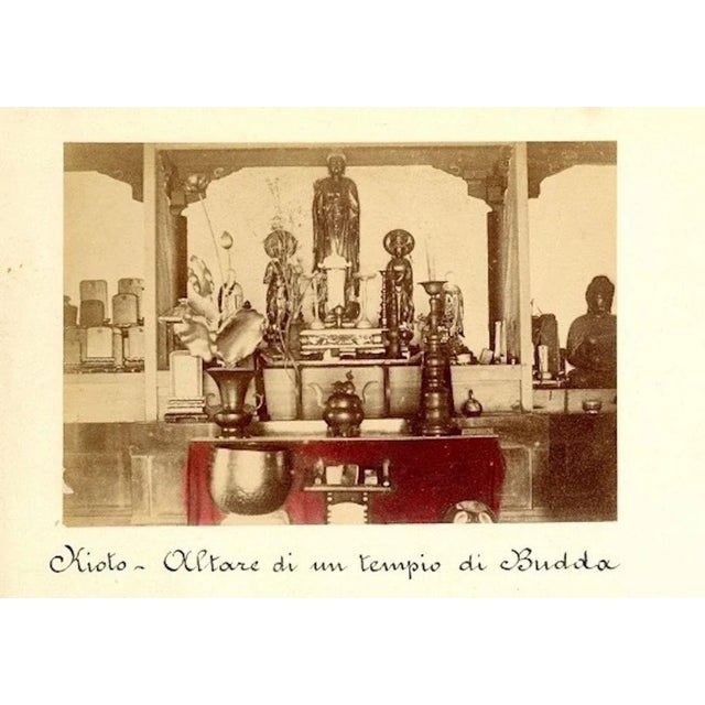 Glimpses of Japanese Shrines in Kyoto - Ancient Albumen Print 1870/1890 1870/1890 For Sale - Image 5 of 6