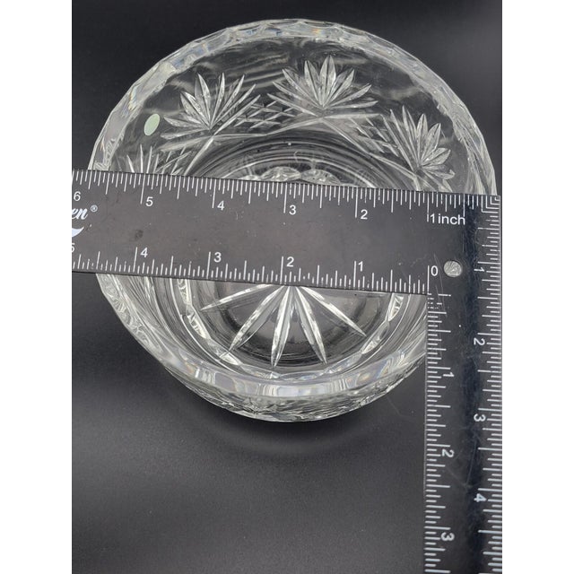 Vintage Illusions 24% Full Lead Crystal Clear Footed Bowl Hand Cut Germany For Sale - Image 12 of 12