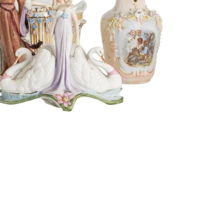Porcelain Vases and Three Flowerpots, 19th Century, Set of 4 For Sale - Image 5 of 6