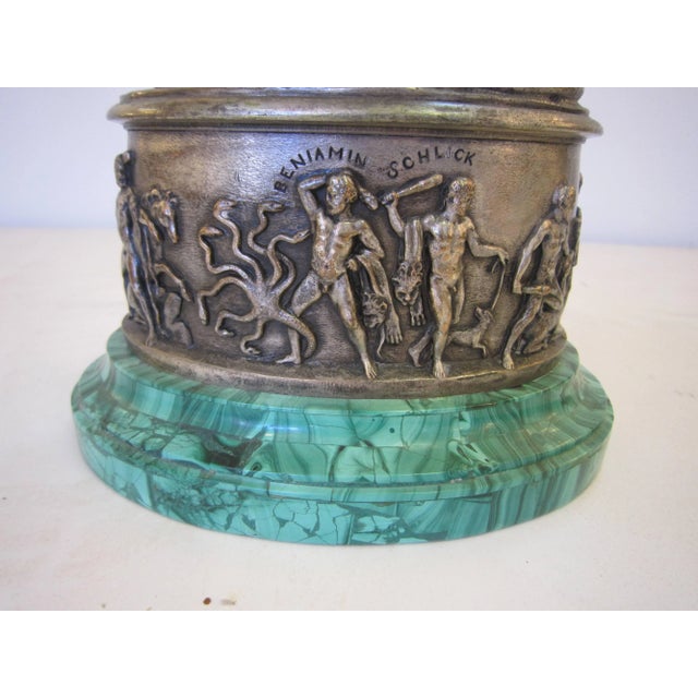 Benjamin Schlick Small Sculpture of a Nude Boy on Malachite Base, Benjamin Schlick -Mid-19th Cent For Sale - Image 4 of 10