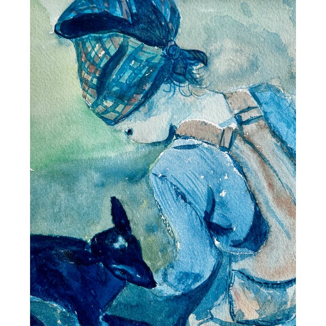 American Giclee Fine Art PrintnWatercolor Fine Art Painting “Farm Kids” For Sale - Image 3 of 5