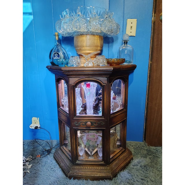 Antique Oak Display Cabinet With Glass Panels by Butler Specialty Company For Sale - Image 11 of 12