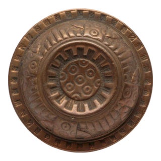 Antique Bronze Vernacular Reading Door Knob For Sale