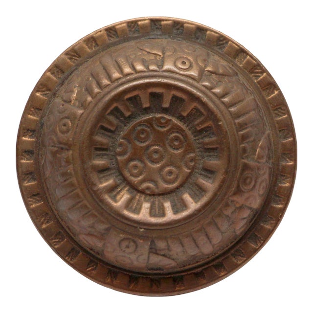 Antique Bronze Vernacular Reading Door Knob For Sale