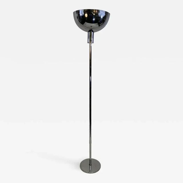 Art Deco Chrome Modernist Torchiere by Gilbert Rohde For Sale - Image 9 of 9