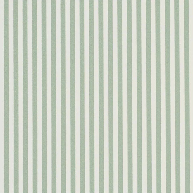 SAMPLE - Schumacher Emma Stripe Narrow Wallpaper In Aegean For Sale