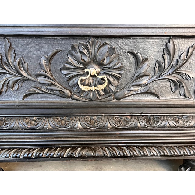 French Renaissance Armoire With Carved One Door and Drawer For Sale - Image 10 of 11