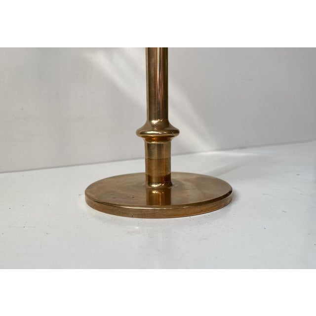 Metal Swedish Bauhaus Era Candleholder in Bronze by Oskar Olsson, 1935 For Sale - Image 7 of 9