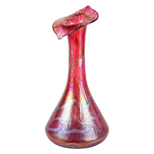 Art Nouveau Glass Vase Jack in the Pulpit by Fritz Heckert, Bohemia, 1901 For Sale