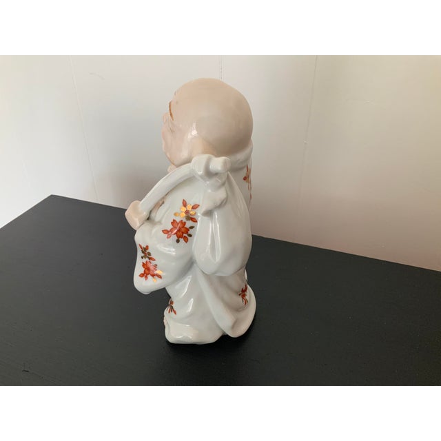 Porcelain Hand Painted Buddah Made in Japan For Sale - Image 4 of 9