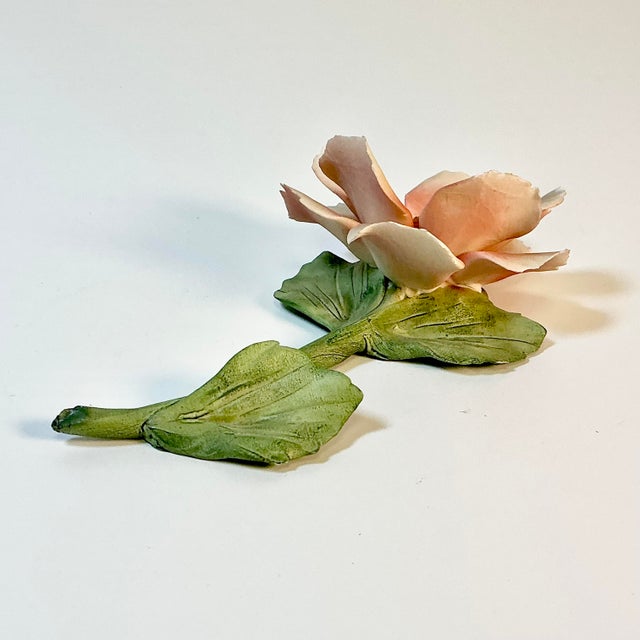 Vintage Italian Boho Chic Capodimonte Porcelain Peach Flora Bloom From Naples For Sale - Image 12 of 17